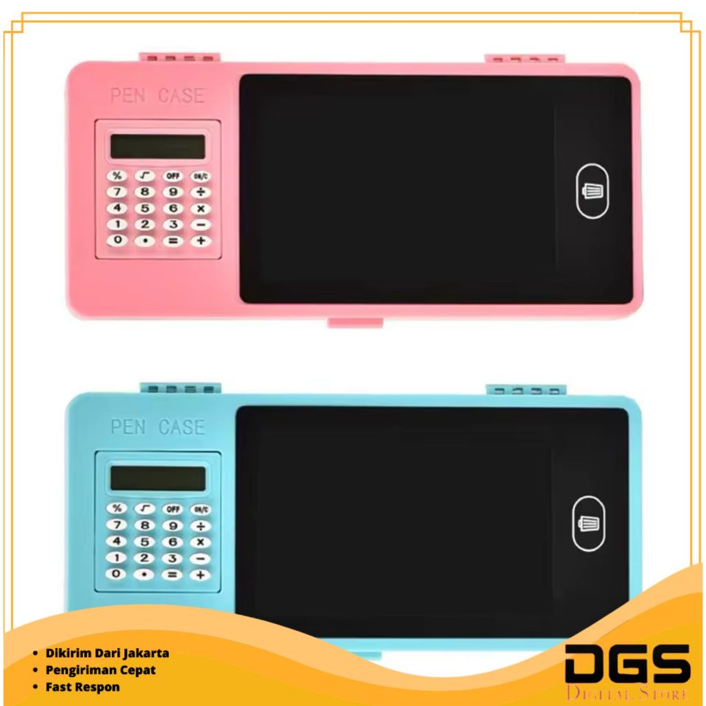 

DGS Kotak Pensil 2in1 Case Kalkulator LCD Writing Drawing Box Case Ukuran Besar Pncil Drawing Pad Edukasi Colour Play