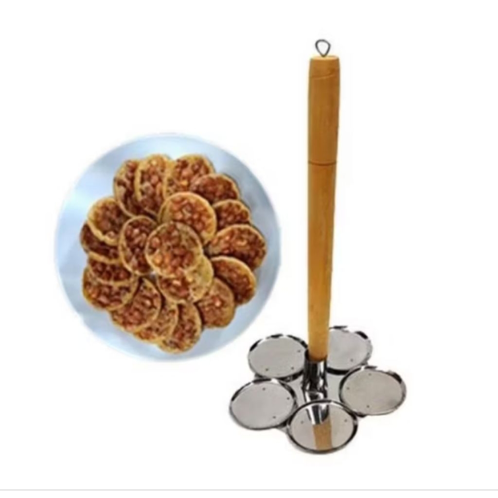 Cetakan peyek mini bulat 5 lubang diameter 5cm