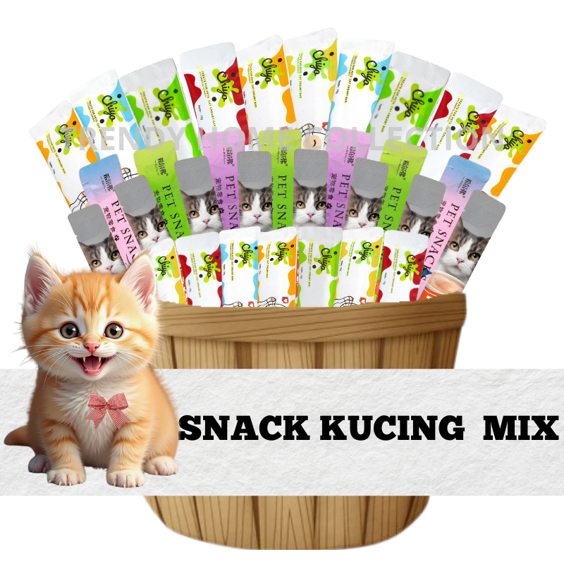 Snack Kucing Mix 500GR/1KG Snack hewan peliharaan cat strip 15gr/strip Snack Creamy Treats Cat Snack