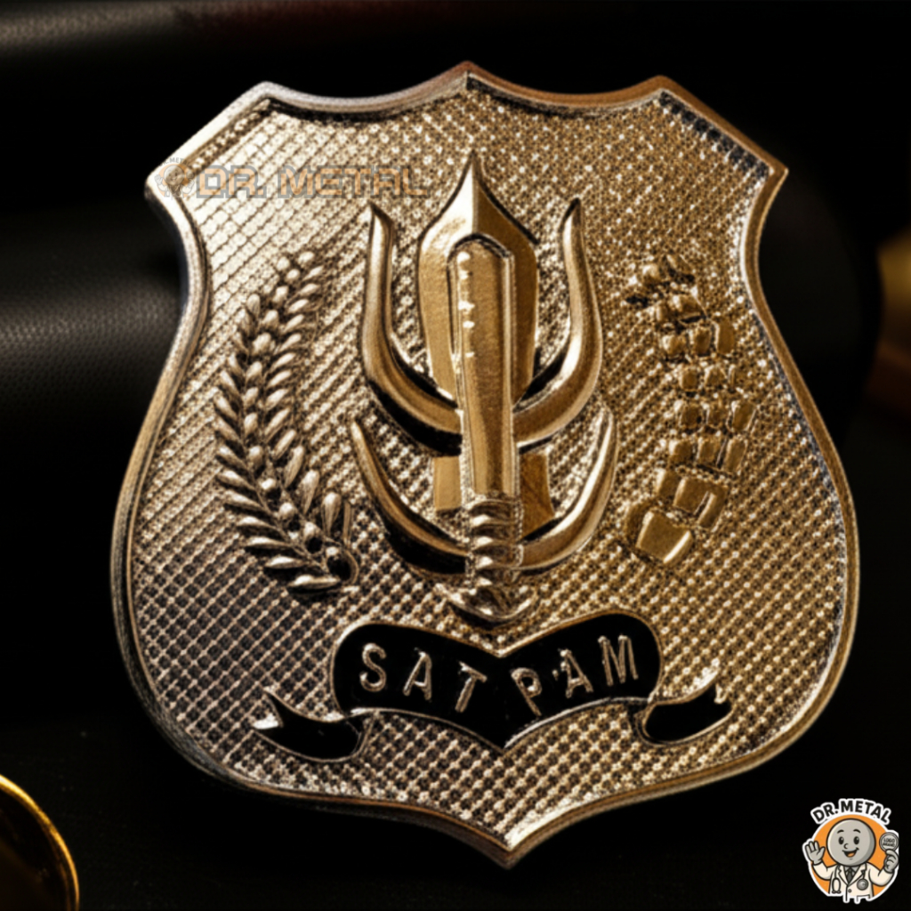 Pin Lencana Logo Kewenangan Satpam Atribut Perlengkapan Security Material Anti Karat