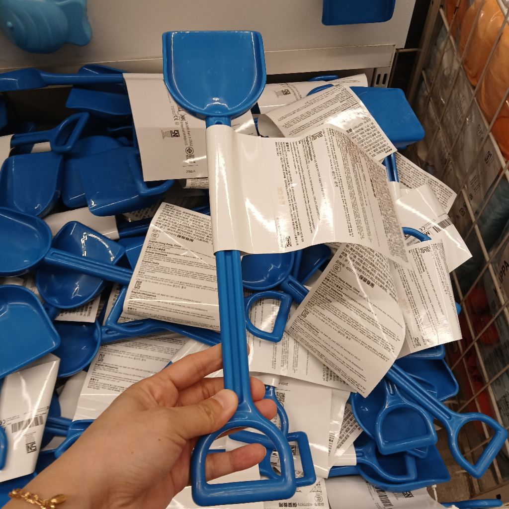 Sekop plastik sandig biru tua 40cm sekop main salju pasir