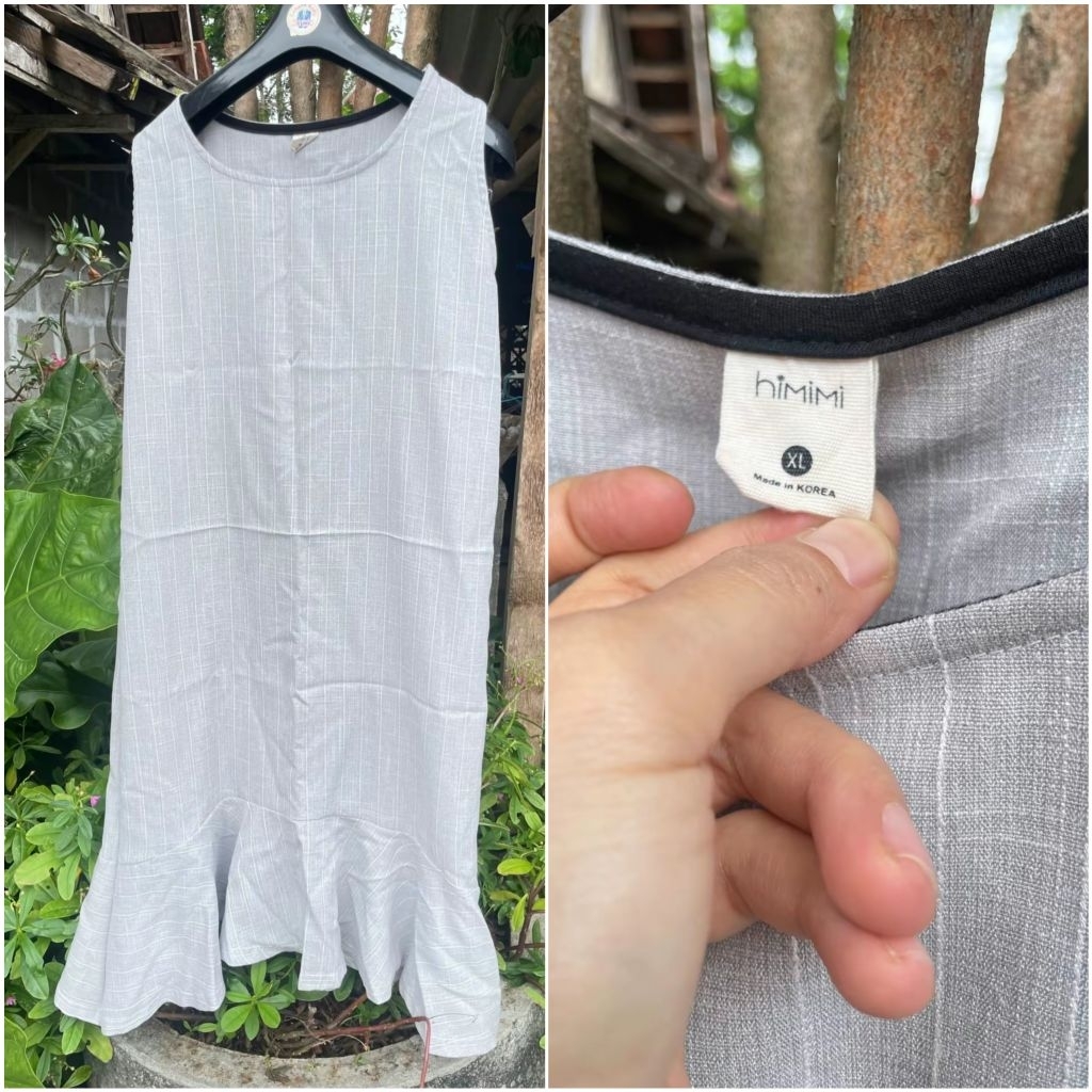 preloved dres abu-abu