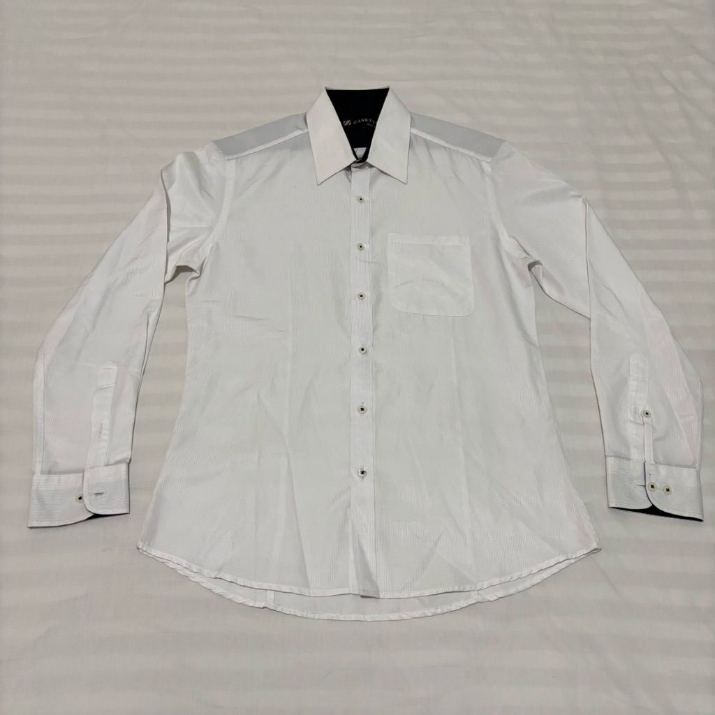Kemeja Lengan Panjang Zanetti Slim Fit Putih