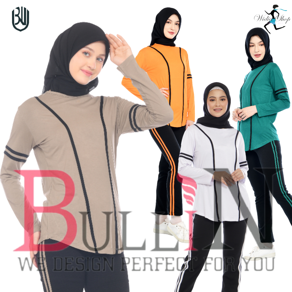 baju senam kerin panjang / atasan zumba cewek / Bullin