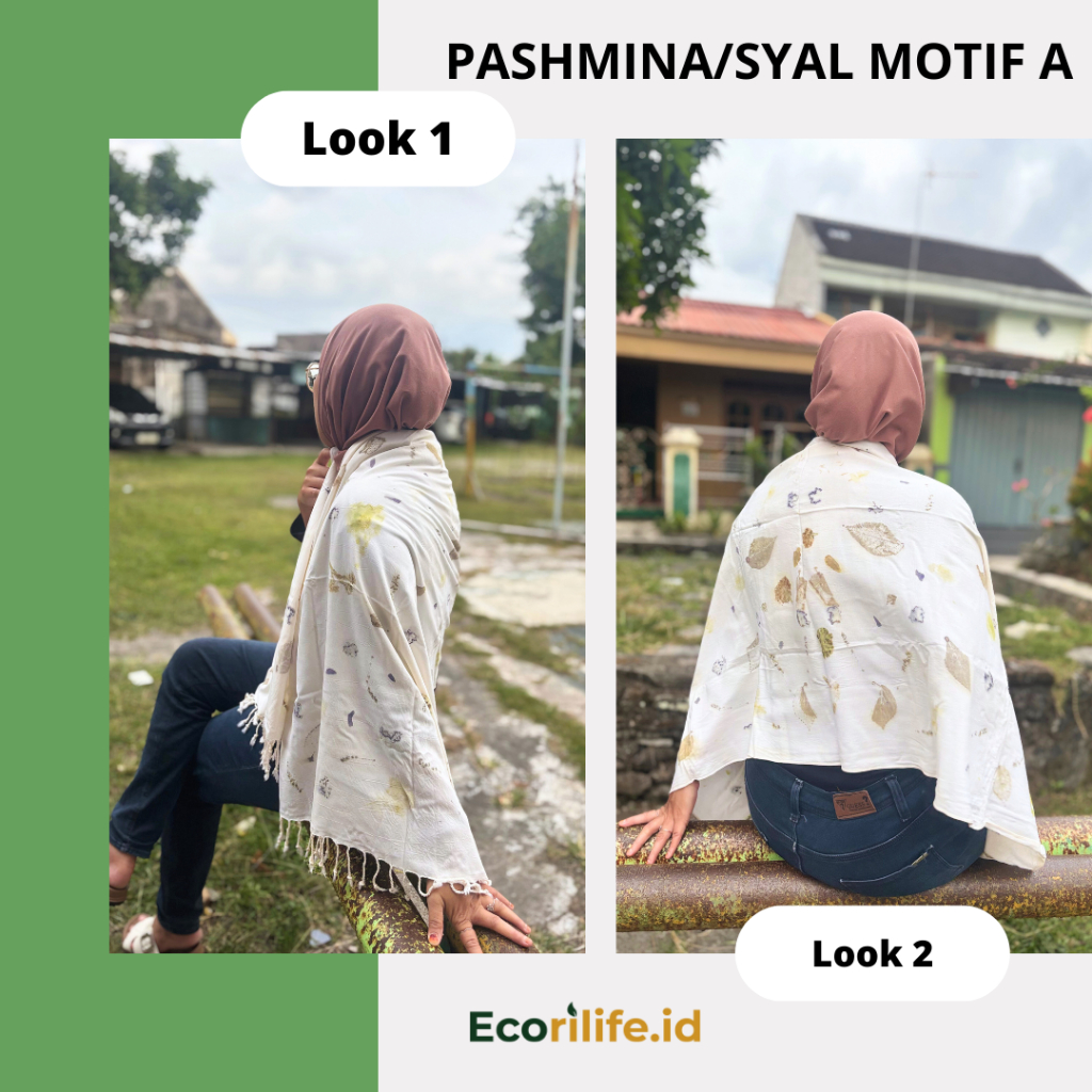 Syal Ecoprint/Syal Ecoprint Kain/Syal Ecoprint Kain 2 meter/Syal Ecoprint Palu/Syal Ecoprint Palu Ka