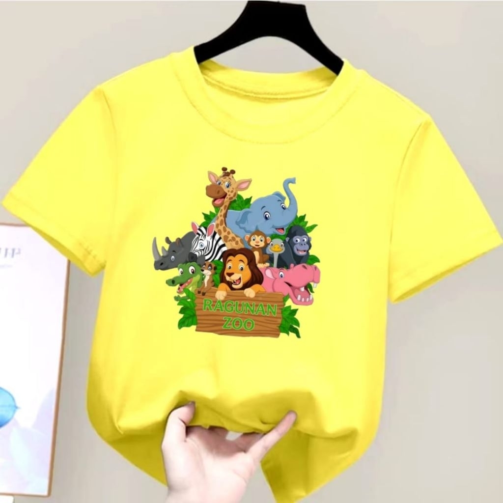 Atasan baju kaos anak Cowok-cewek Ragunan zoo usia 1sampai dewasa