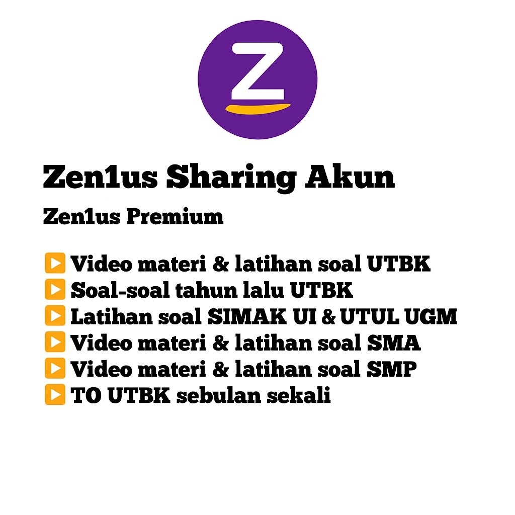 Zenius Sharing Akses Premium TKA & UTBK 2025/2026