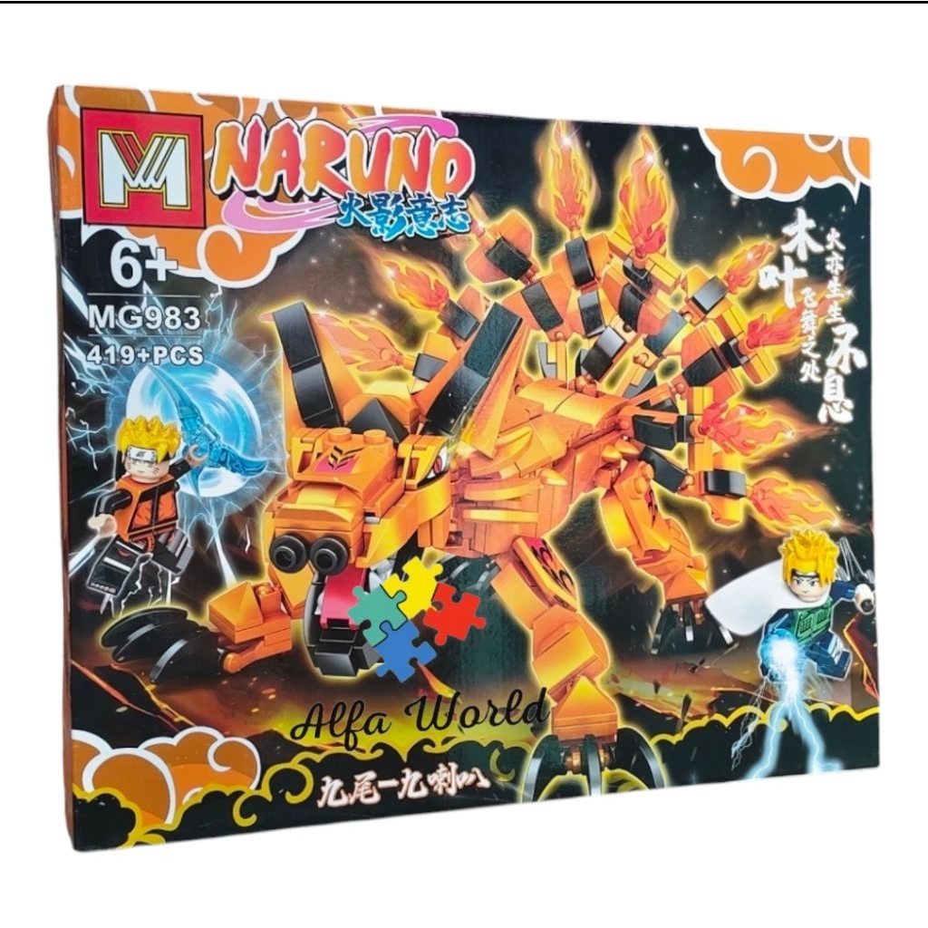 Mainan Anak Blok Bangunan Naruno Kyubi Kurama Mode DIY Bongkar Pasang Brick Blocks Toys