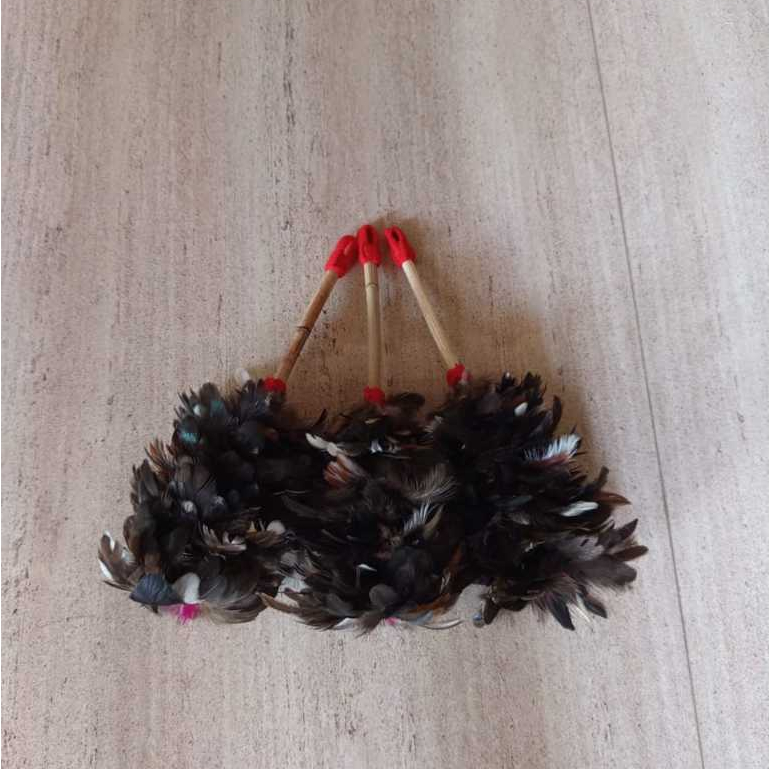 bestpromo hot deals kemoceng bulu ayam mini panjang 17cm warna natural hitam