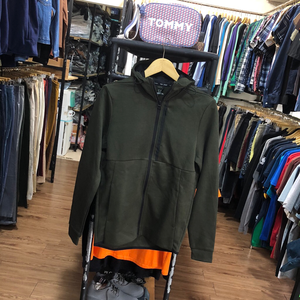 ZIPPER HOODIE H*M SPORT OLIVE