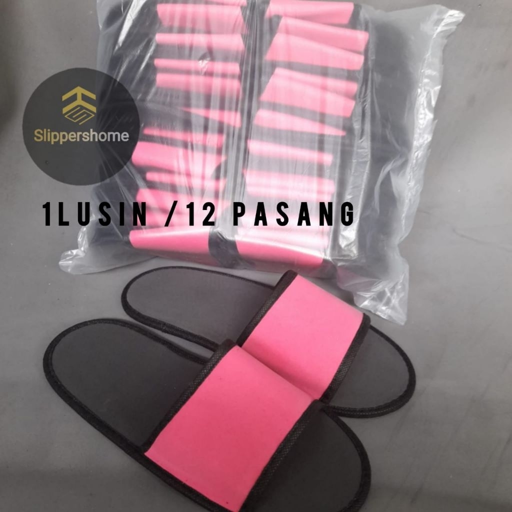 1Lusin sandal hotel/ lantai sandal klinik spond 4ml pink hitam
