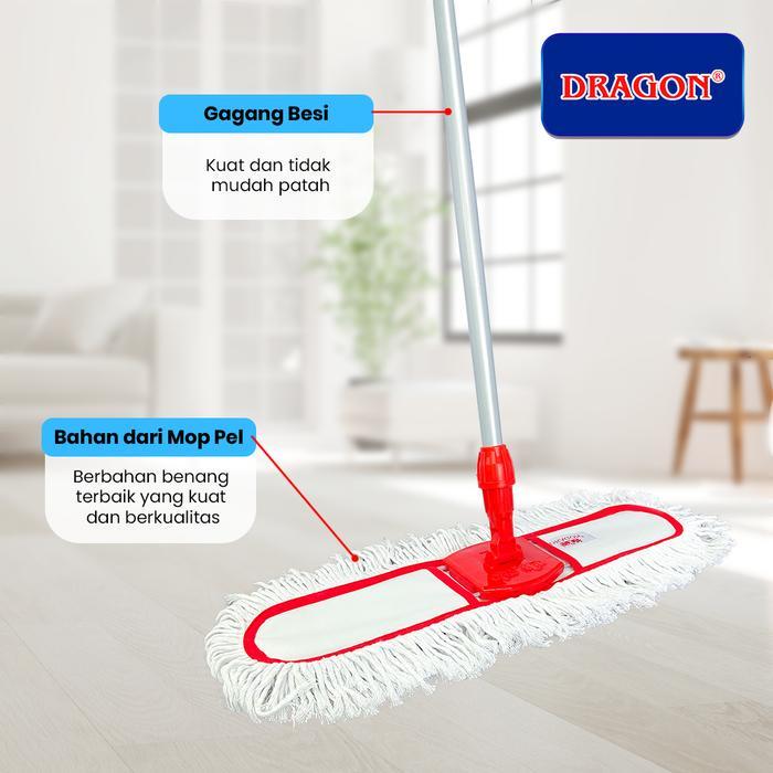 Pel Lantai Lobby Dengan Gagang Dragon / Pel LOBBY Duster Sapu Pel Lobby Lantai Panjang Merah DRAGON