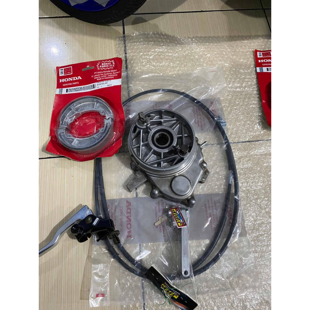 paket lengkap rubah pengereman cakram jadi tromol downgrade pcx 150 K97