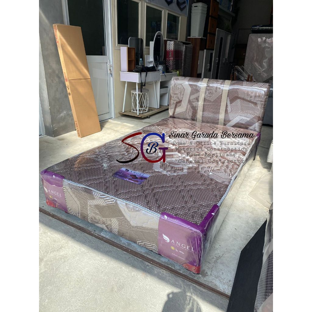 [BANYAK UKURAN] SINGLE BED KASUR KAKI + SANDARAN / KASUR TIDUR SPRING BED SIMPLE BED ANGEL HARMONY