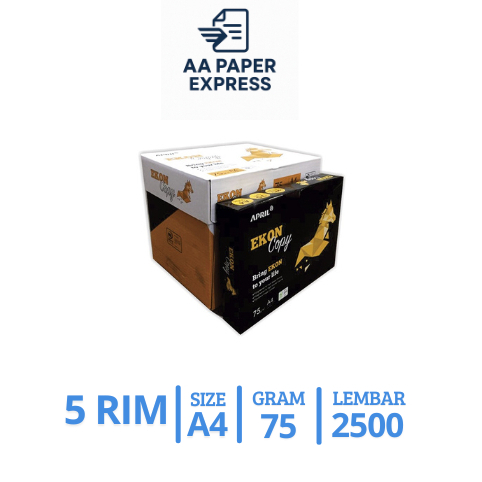 Kertas Ekon Copy HVS A4 75 GSM – 1 Dus (5Rim)