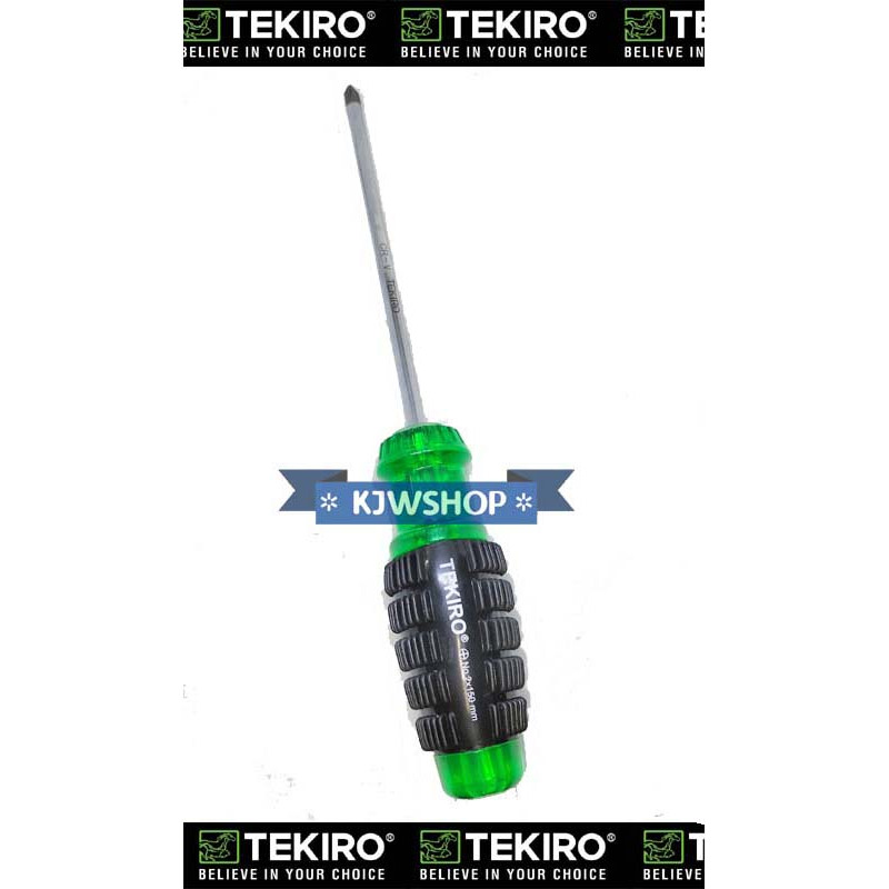 Obeng + TEKIRO 6 x 150 mm Screwdriver Plus Obeng Tangan Gagang Karet Merk TEKIRO Screw Driver PH2 15