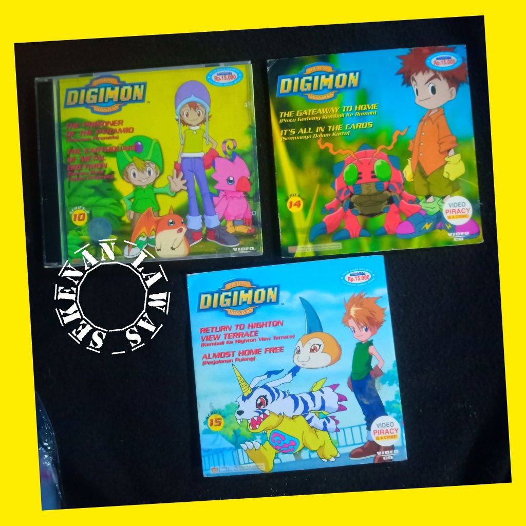 VCD Digimon Digital Monsters / Bahasa Indonesia / Seri 2 Vol.10,14,15 (Bagus)