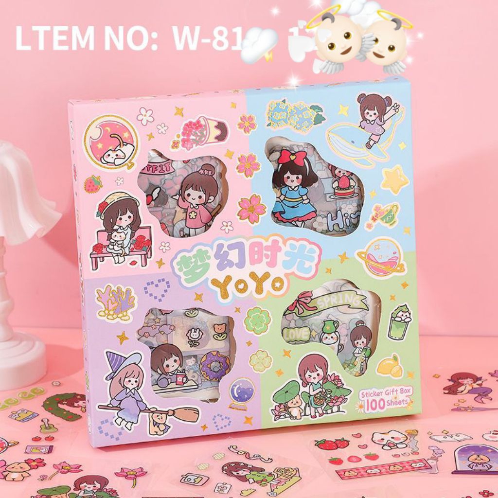 stiker DIY  satu kotak isi 100 lembar