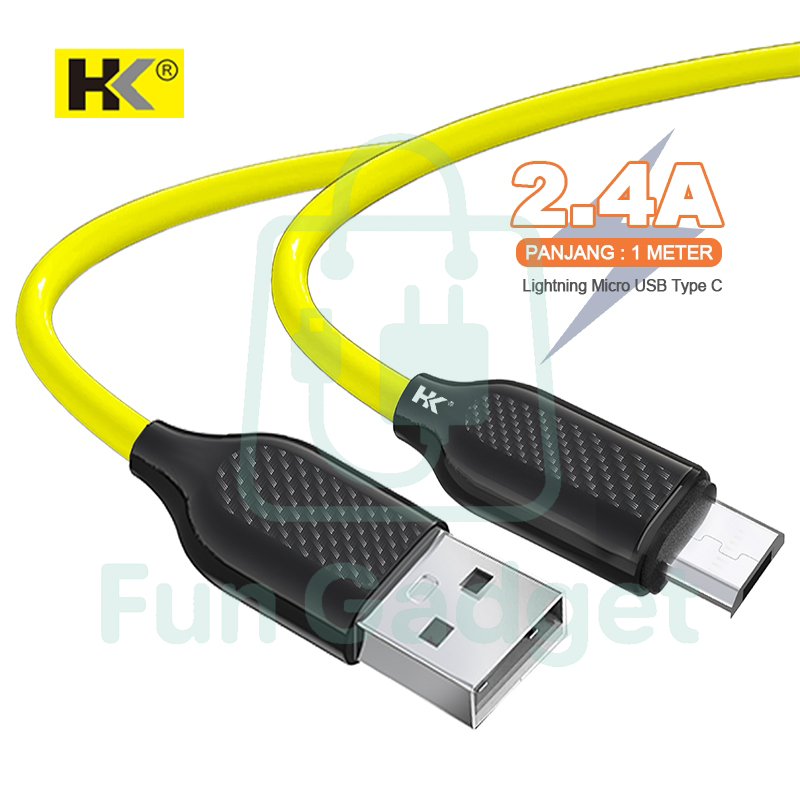 HK Kabel Data Silikon D28 Micro Type-C Lightning Data Cable Fast Charging