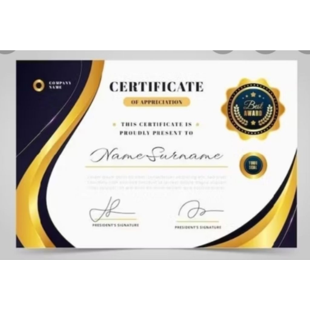 Cetak Sertifikat Penghagaan | Sertifikat Custom
| Piagam Penghargaan