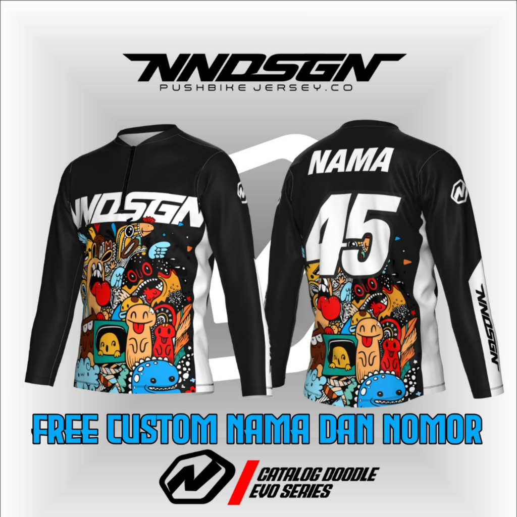 JERSEY PUSHBIKE EVO SERIES NNDSGN JERSEY / DOODLE STYLE HITAM