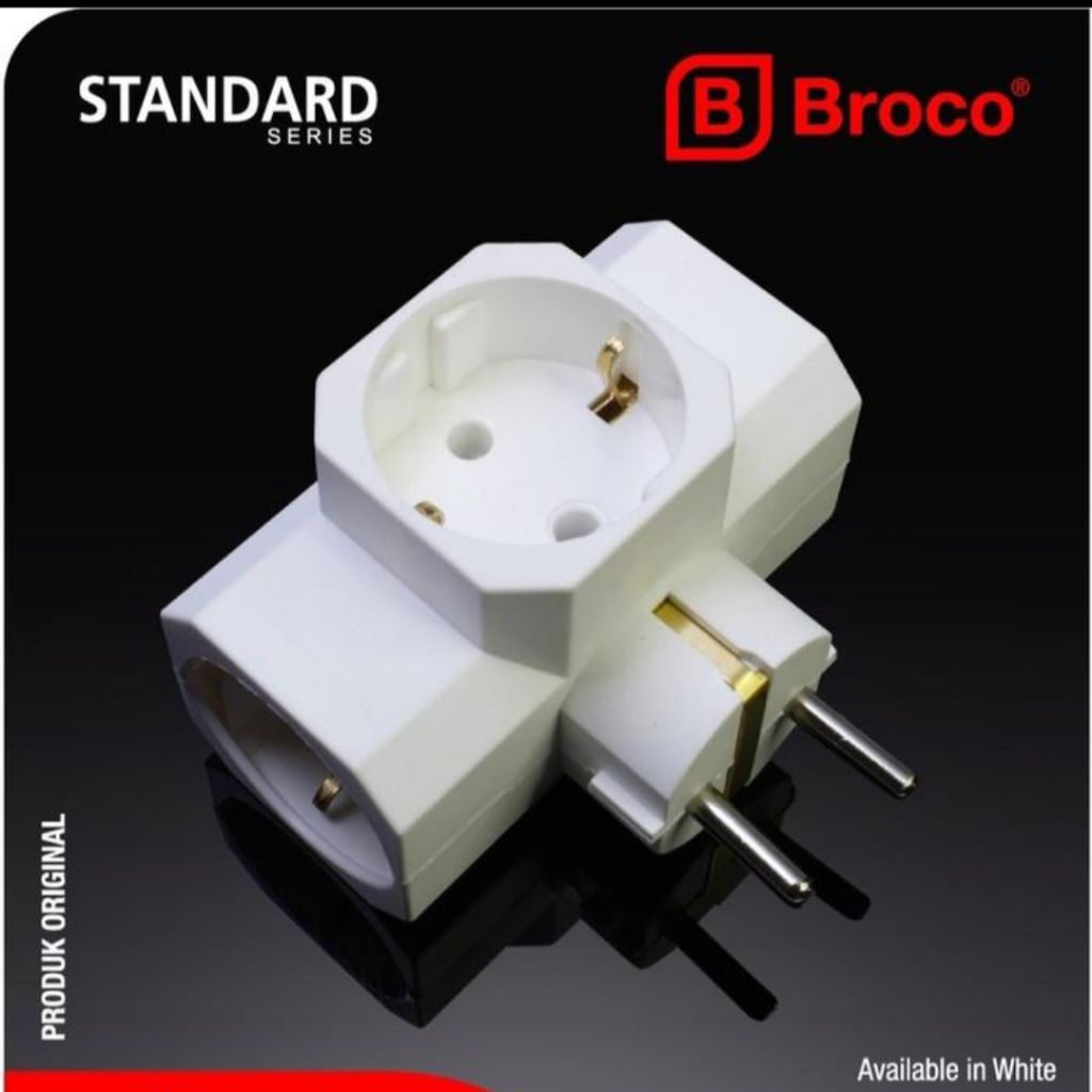 steker T BROCO steker T 3 lubang/steker T polos tanpa switch broco