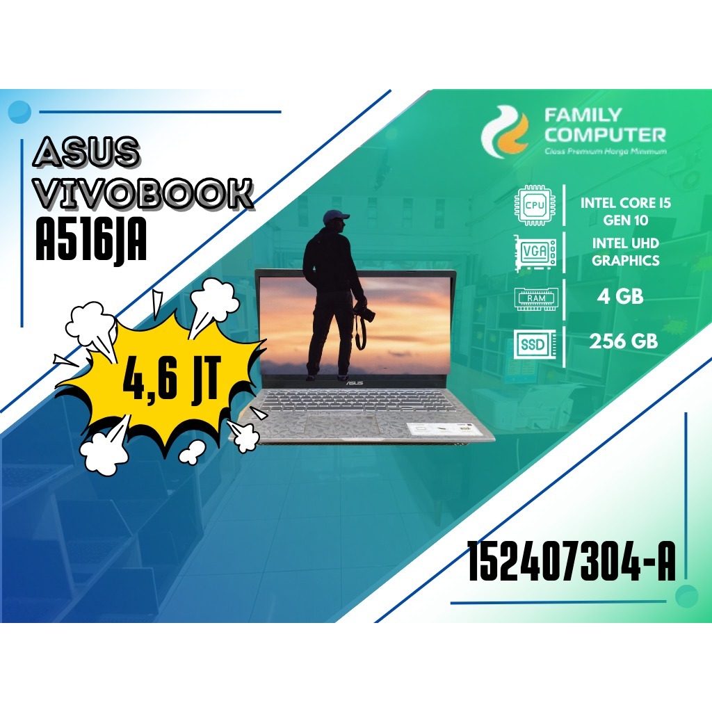 ASUS VIVOBOOK A516JA | INTEL CORE I5 GEN 10 | INTEL UHD GRAPHICS