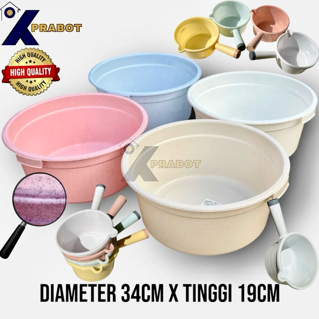 [PROMO BUNDLING FREE] Gayung mandi + Bak Ember Bulat 18 Liter Hyper Ceramic / Ember Mandi / Bak Mand