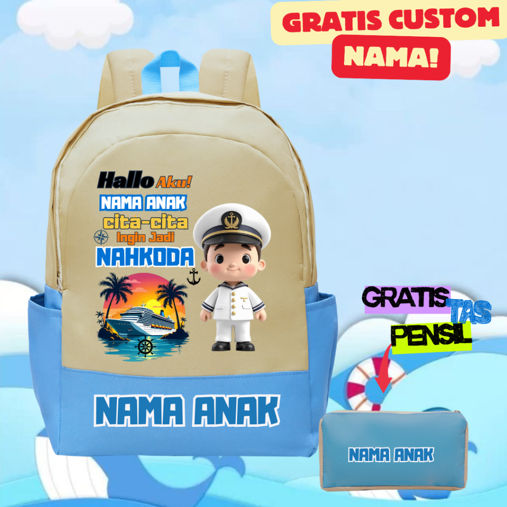 TAS SEKOLAH ANAK TK SD CITA-CITA NAHKODA NEW / TAS BACKPACK SEKOLAH ANAK CITA-CITA NAHKODA