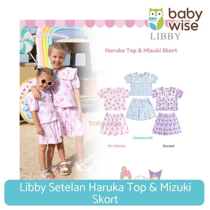 Libby Setelan Haruka Top & Mizuki Skort - Setelan Anak Perempuan | Atasan kerah ruffle anak perempua