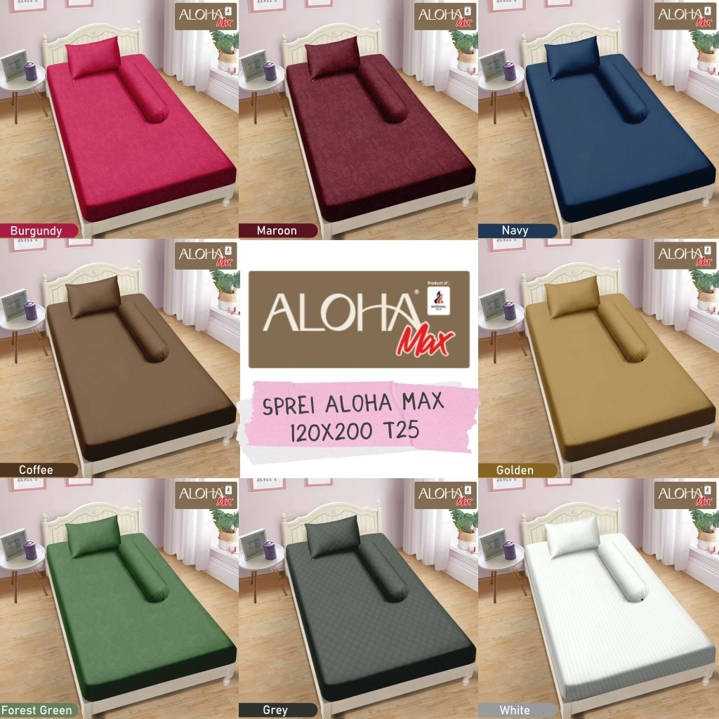 Sprei Aloha Max Polos Emboss 120x200 Tinggi 25 cm - Sprei Polos 120x200 Tinggi 25 cm - Sprei 120x200