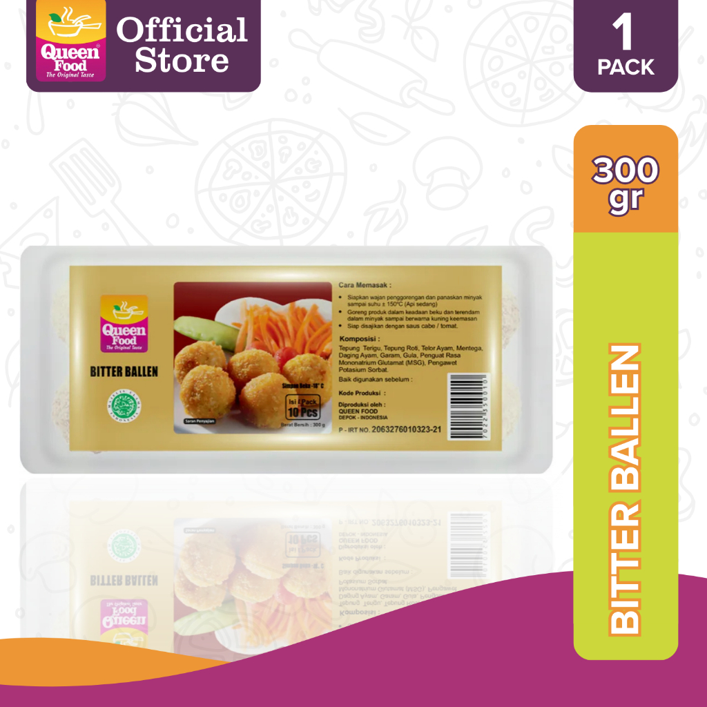 Queen Food - Bitter Ballen Ayam 10pcs - Frozen Food
