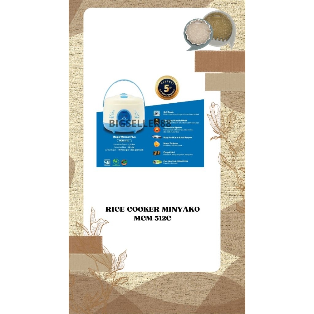 RICE COOKER MINYAKO MCM-512C/MCM-512C BH/MCM-512C SBC/MCM-516