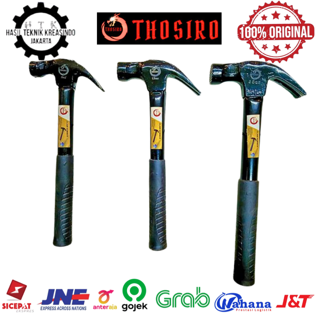 Goat Hammer | Steel Claw Hammer | Palu Kambing | Palu Kambing Gagang Besi Lapis Karet | Palu Kambing