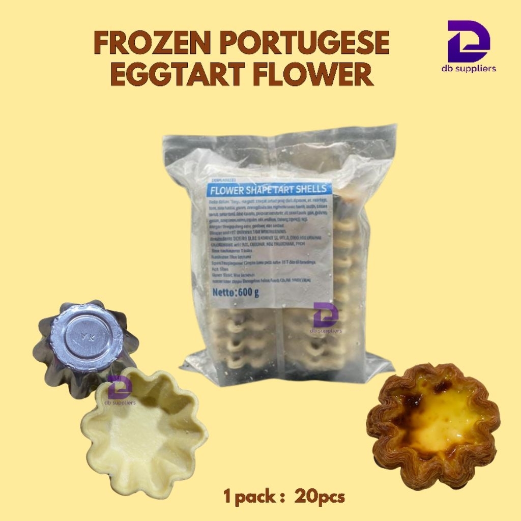 OKOON Frozen Portugese Egg Tart Flower | Kulit pie Bentuk Bunga