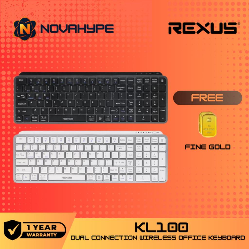 Rexus KL150 / KL100 / KL200 Dual Connection Wireless Office Keyboard Garansi Computer