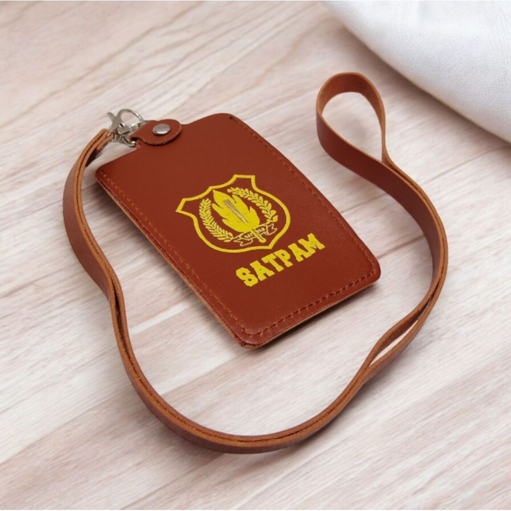 ID card kulit sintetis logo SATPAM