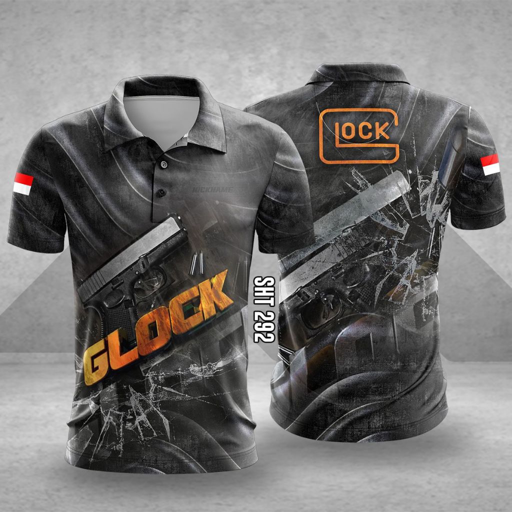 Jersey wangki perbakin, glock, one shoot one kill, team infinity berkerah Premium anti luntur