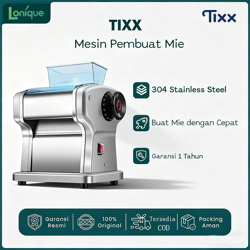 TIXX Mesin Pembuat Mie Elektrik Mesin Mesin Membuat Mie Baja Tahan Karat Pembuat Kulit Pangsit/Mie