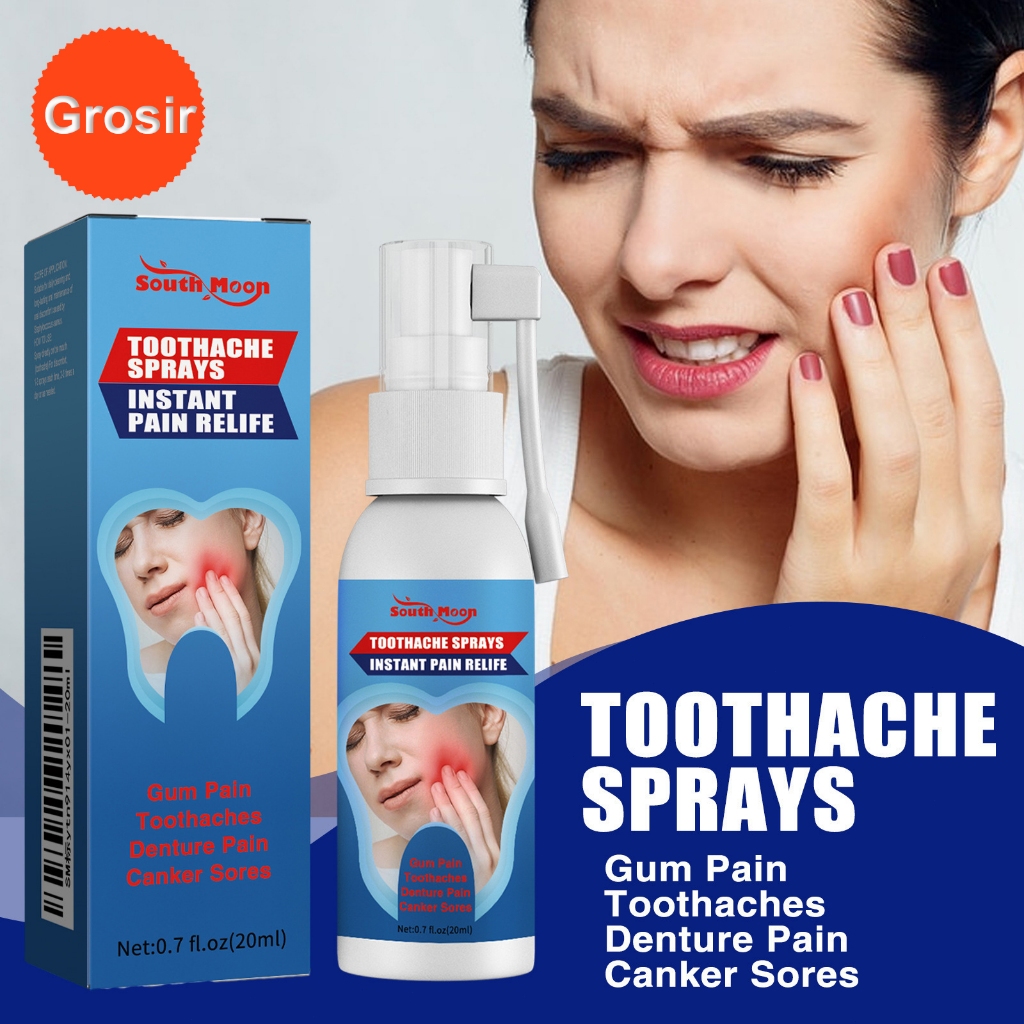 Grosir 100pcs South moon Toothache Spray 20ml Obat Sakit Gigi Berlubang Paling Ampuh Mouth Spray Men