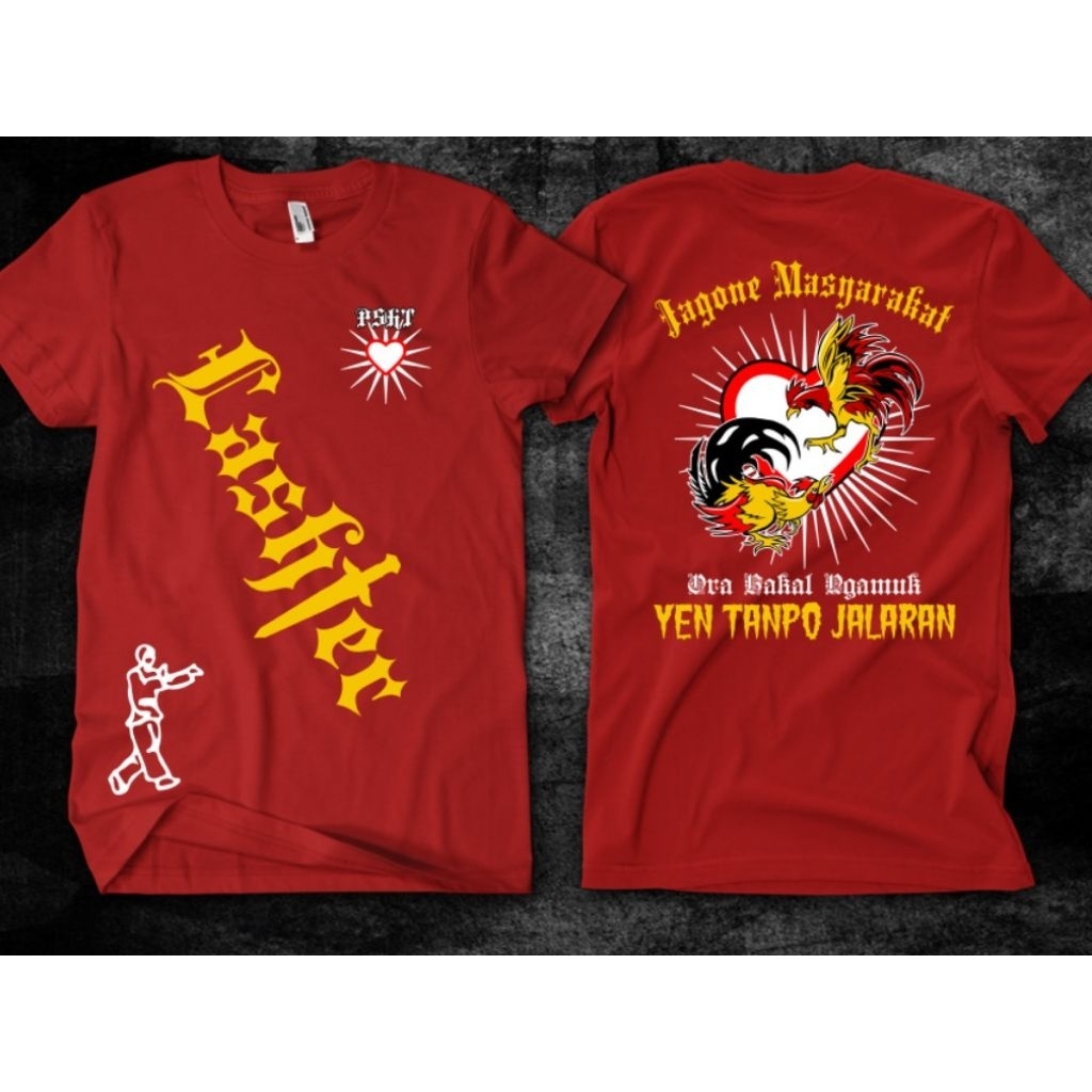 KAOS LASHTER PSHT TERBARU // KAOS LASHTER TERATE TERLARIS // KAOS MERAH SABLON PLASTISOL // KAOS HIT