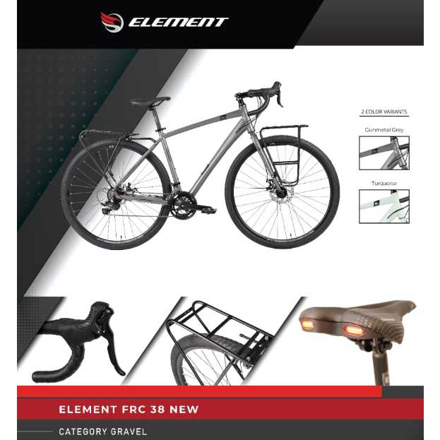 Sepeda Balap ROADBIKE GRAVEL ELEMENT FRC 38 Road Bike Frame Alloy Internal Cable Routing New