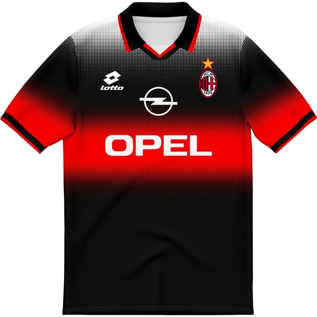Jersey Retro/Kaos Jersey Vintage/Jersey Casual Opel Ac Milan 1992 Full Printing Free Nama Dan Nomor 
