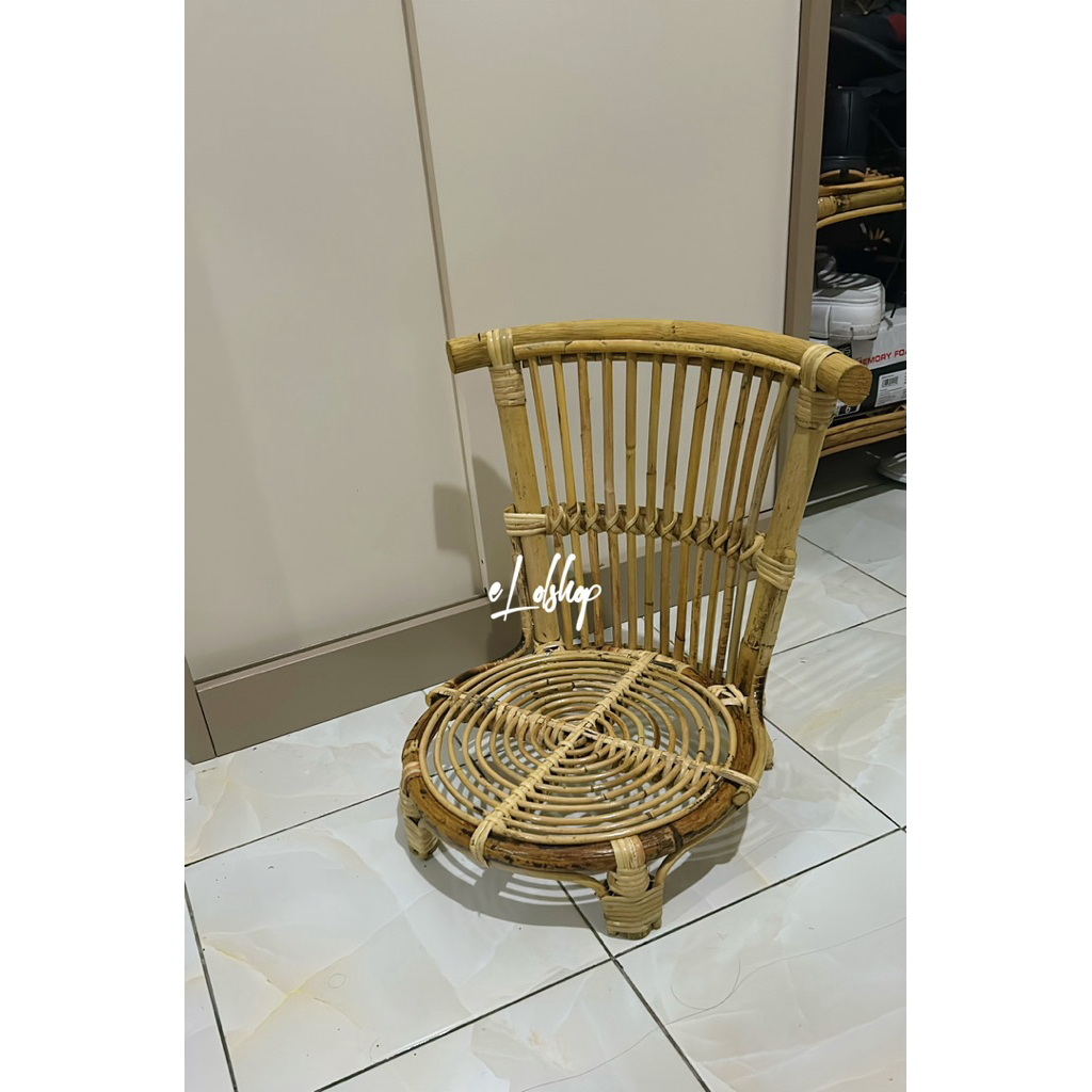 Kursi Lantai Rotan Kursi Lesehan Sandaran Rotan