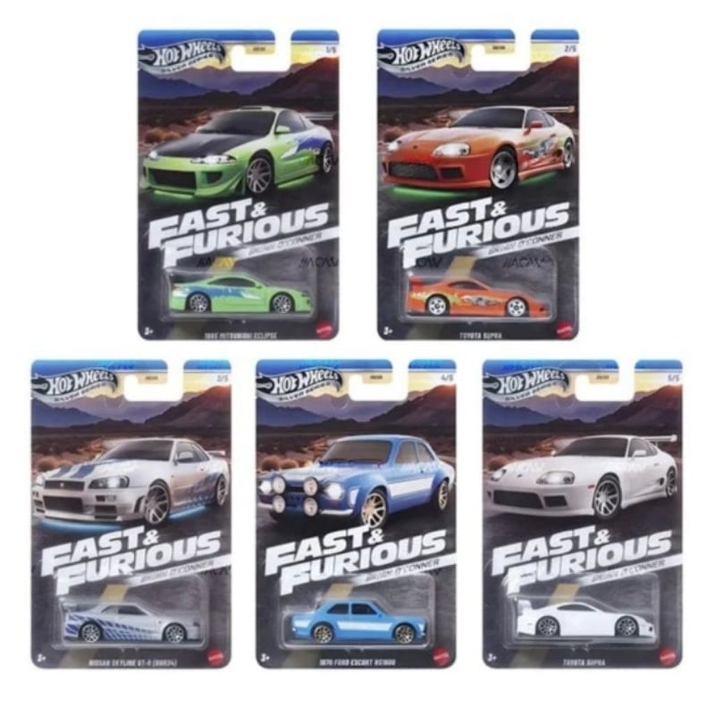 Hot Wheels Fast Furious Brian O'Conner  1 set isi 5