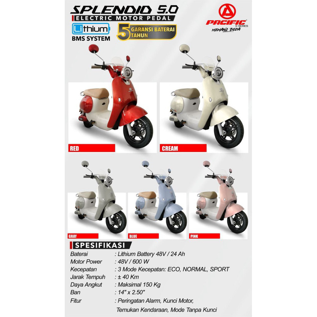 Sepeda Listrik Pacific Splendid 5.0