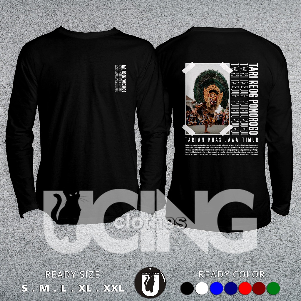 Kaos Baju Tari Reog Ponorogo Tarian Khas Jawa Timur Lengan Panjang Kaos Distro
