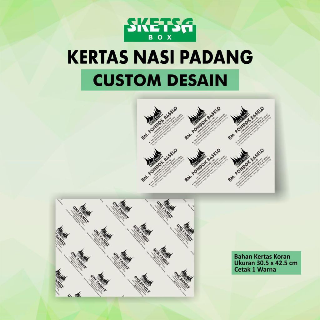 [CUSTOM] Kertas Alas Nasi Padang Minimal Order 2000pcs
