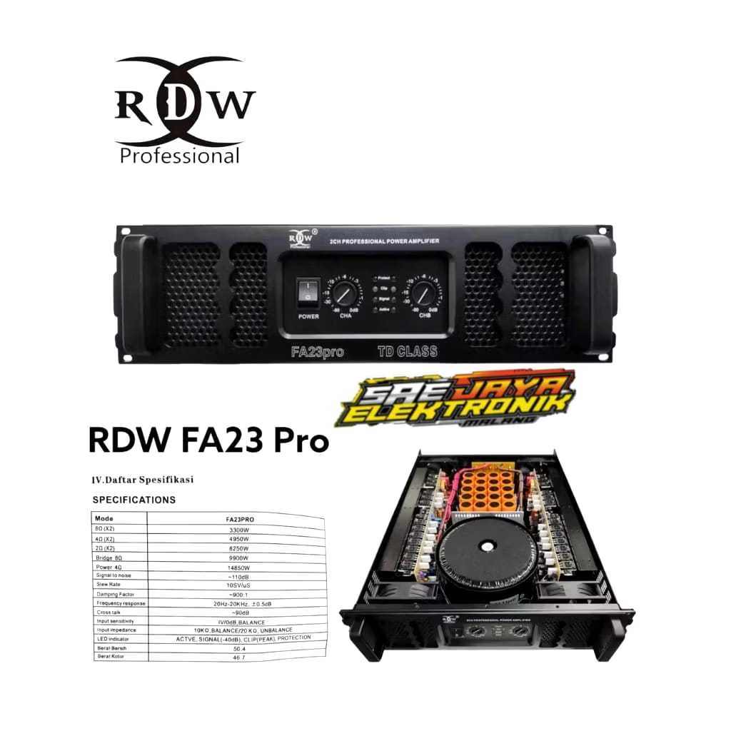 RDW ● FA 23 PRO / FA23 PRO - Power Amplifier (2 channel)