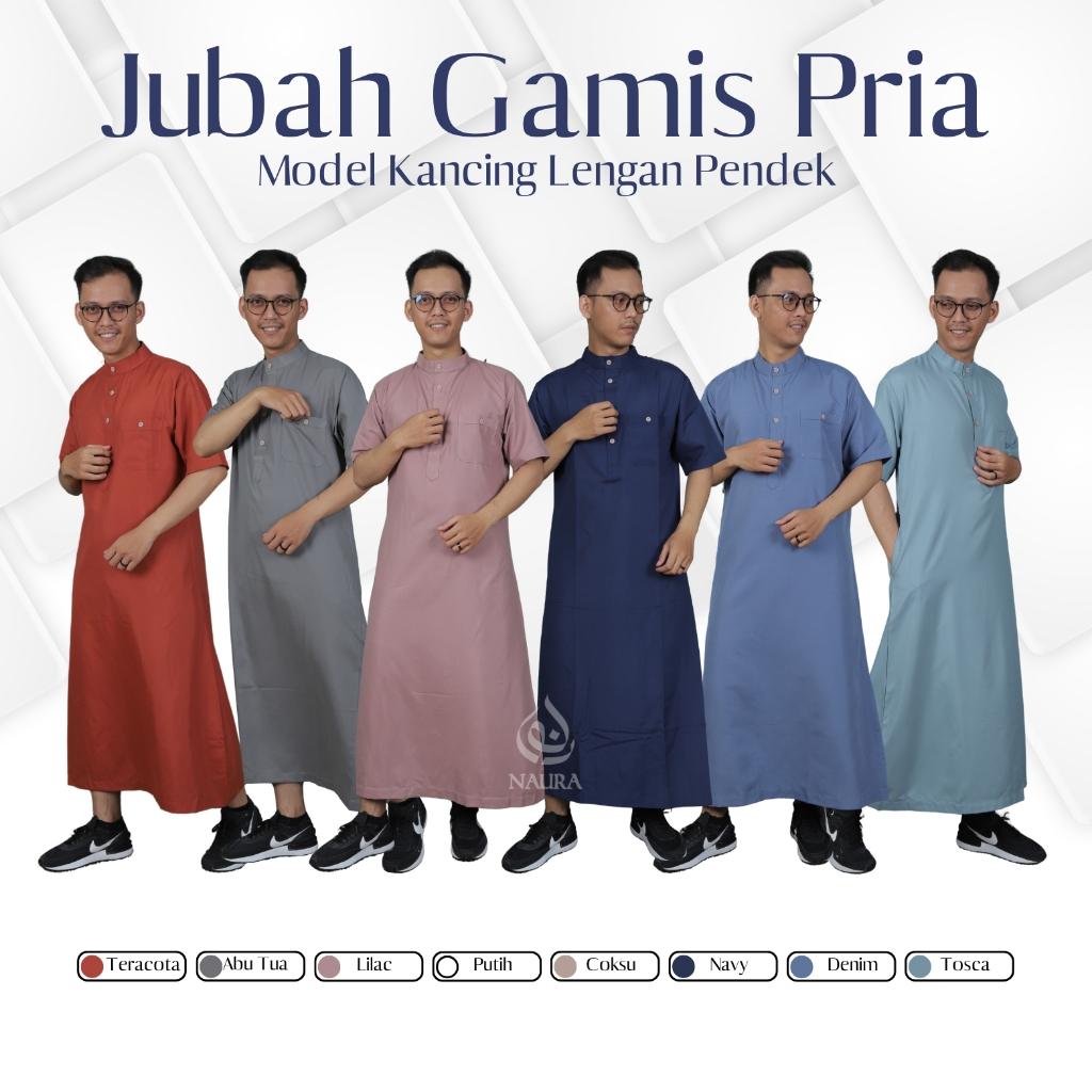 Gamis Muslim Pria Remaja Lengan Pendek Jubah Gamis Pria Dewasa Remaja Gamis Pria Putih Polos Terbaru